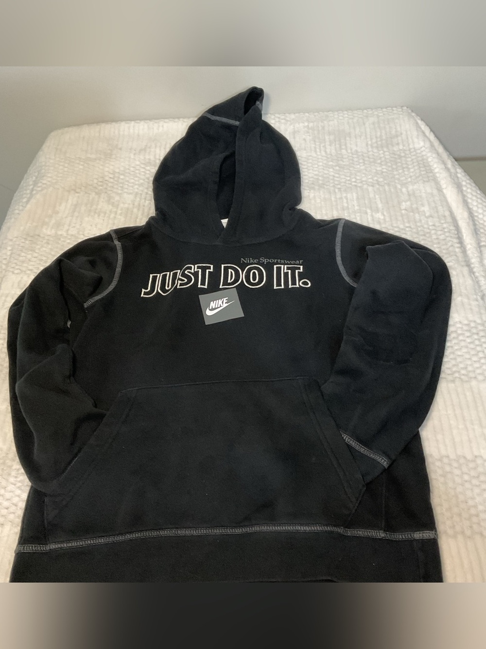 Nike Black 'Just Do It.' Crewneck Hoodie Size L